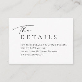 シンプルスクリプエレガントトタイポグラフィ結婚の詳細 エンクロージャーカード