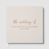 シンプルスクリプエレガントトバラゴールドフォイル結婚ズ ゲストブック (正面)