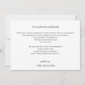 シンプルスクリプエレガントト手書き結婚の サンキューカード (裏面)