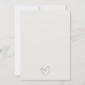 シンプルスクリプエレガントト白黒結婚式の招待 サンキューカード (裏面)