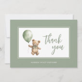 シンプルスクリプエレガントトSageグリーン男の赤ちゃん サンキューカード (正面)