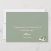シンプルスクリプエレガントトSageグリーン男の赤ちゃん サンキューカード (裏面)