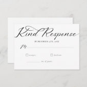 シンプルスクリプクラシックト結婚Minimalist 出欠カード (正面/裏面)