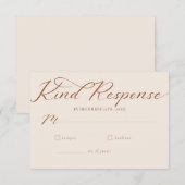 シンプルスクリプクラシックト結婚Minimalist 出欠カード (正面/裏面)