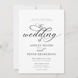 シンプルスクリプクラシックト結婚Minimalist 招待状