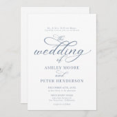 シンプルスクリプクラシックト結婚Minimalist 招待状 (正面/裏面)