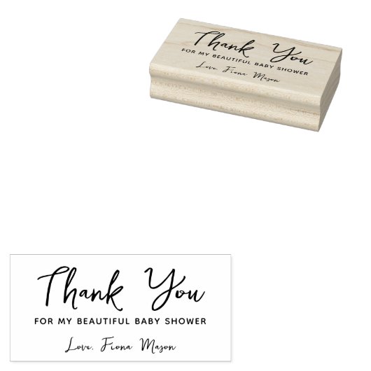 シンプルスクリプトありがとう赤ちゃんシャワーパーソナライズされた ラバースタンプ (押印)