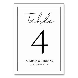 シンプルスクリプトの白黒 テーブルナンバー