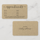 シンプルスクリプトアポイントメントカード素朴- Kraft エンクロージャーカード (正面/裏面)
