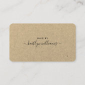 シンプルスクリプトアポイントメントカード素朴- Kraft エンクロージャーカード (裏面)