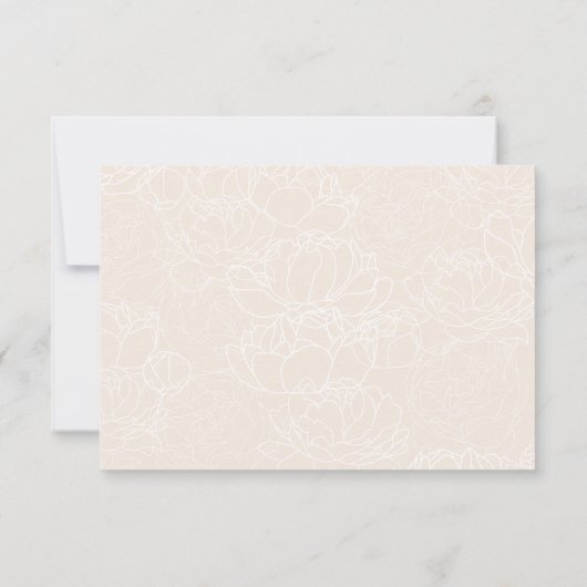 シンプルスクリプトウェディング出欠カードと食事オプションカード 出欠カード (裏面)