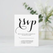 シンプルスクリプトウェディングRSVP ポストカード (スタンド正面)