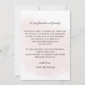 シンプルスクリプトエレガント赤面フローラ結婚の サンキューカード (裏面)
