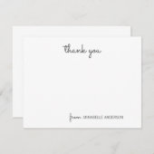 シンプルスクリプトキュートピンクサンキューカスタムノーテカード ノートカード (正面/裏面)