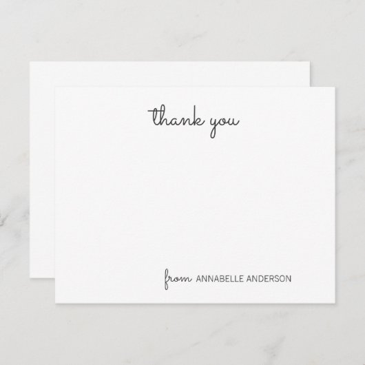 シンプルスクリプトキュートピンクサンキューカスタムノーテカード ノートカード (正面/裏面)