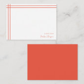 シンプルスクリプトスカーレットオレンジ2サイドダブル縁ど ノートカード (正面/裏面)