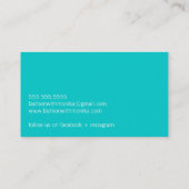 シンプルスクリプトスタイリッシュトレンディー黒板ターコイズ 名刺 (裏面)