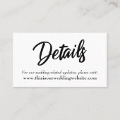 シンプルスクリプトタイポグラフィ日付カードの保存 名刺 (裏面)