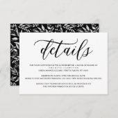 シンプルスクリプトタイポグラフィ |の結婚詳細 エンクロージャーカード (正面/裏面)