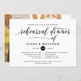 シンプルスクリプトタイポグラフィ |フォトリハーサルディナー 招待状