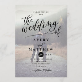 シンプルスクリプトタイポグラフィ |写真結婚の 招待状