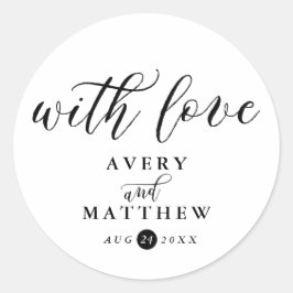 シンプルスクリプトタイポグラフィ | With Love結婚式の引き出物 ラウンドシール