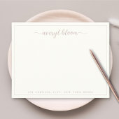 シンプルスクリプトバラ縁どパーソナライズされた文房具 ノートカード