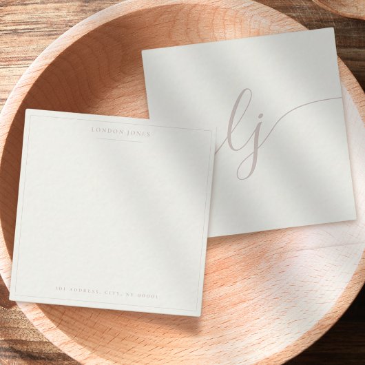 シンプルスクリプトパーソナライズされた文房具アイボリーバラ ノートカード