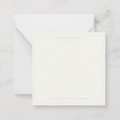 シンプルスクリプトパーソナライズされた文房具アイボリーバラ ノートカード (正面)