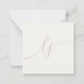 シンプルスクリプトパーソナライズされた文房具アイボリーバラ ノートカード (裏面)