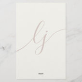 シンプルスクリプトパーソナライズされた文房具アイボリーバラ 便箋 (裏面)