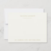 シンプルスクリプトパーソナライズされた文房具アイボリー金ゴールド ノートカード (正面)