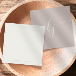 シンプルスクリプトパーソナライズされた文房具バラアイボリー ノートカード