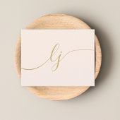 シンプルスクリプトパーソナライズされた文房具赤面金ゴールド ノートカード