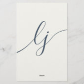 シンプルスクリプトパーソナライズステーショナリー アイボリー ネイビー 便箋 (裏面)