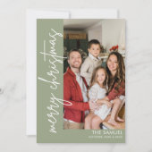 シンプルスクリプトファミリー フォト ハッピー ホリデー カード (正面)