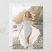 シンプルスクリプトブライダルシャワー素朴ビーチ写真 招待状 (裏面)