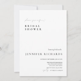 シンプルスクリプトブライダルシャワー 招待状