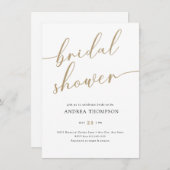シンプルスクリプトブライダルシャワー 招待状 (正面/裏面)