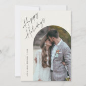 シンプルスクリプトボホアーチハッピー シーズンカード (正面)