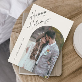 シンプルスクリプトボホアーチハッピー シーズンカード