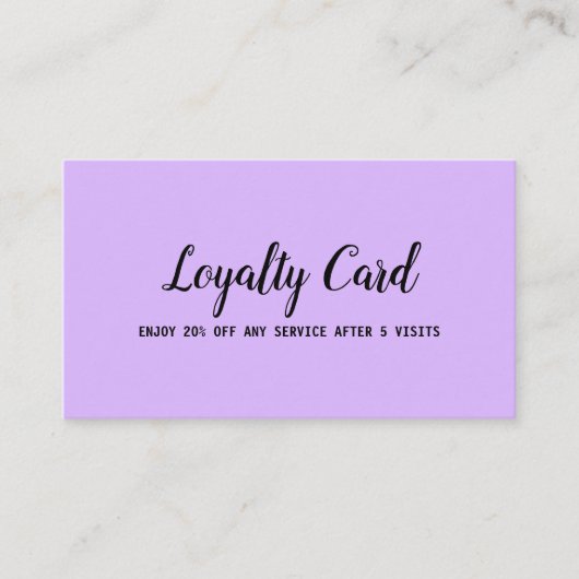 シンプルスクリプトミニマルを使用してテキストロイヤリティカードを追加 ロイヤリティカード (正面)