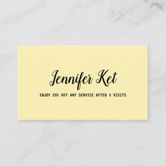 シンプルスクリプトミニマルを使用してテキストロイヤリティカードを追加 ロイヤリティカード (正面)