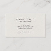 シンプルスクリプトミニマルモダンベージュエレガント 名刺 (裏面)