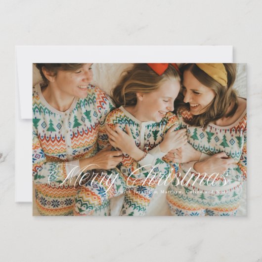 シンプルスクリプトメリークリスマスホリデーカード 招待状 (正面)