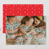 シンプルスクリプトメリークリスマスホリデーカード 招待状 (正面/裏面)