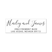 シンプルスクリプトモダンエレガント差出人住所 セルフインキングスタンプ (デザイン)