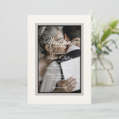 シンプルスクリプトモダン結婚式招待状 招待状 (スタンド正面)