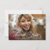 シンプルスクリプト卒業感謝していYou photo card サンキューカード (正面)