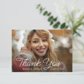 シンプルスクリプト卒業感謝していYou photo card サンキューカード (スタンド正面)